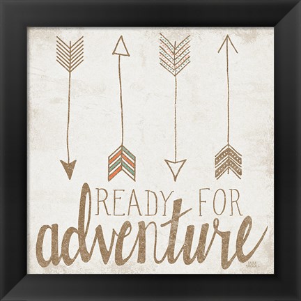 Framed Ready for Adventure Beige Print