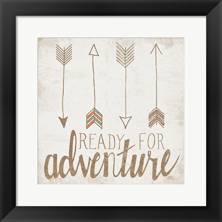 Framed Ready for Adventure Beige Print