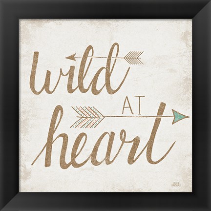 Framed Wild at Heart Beige Print