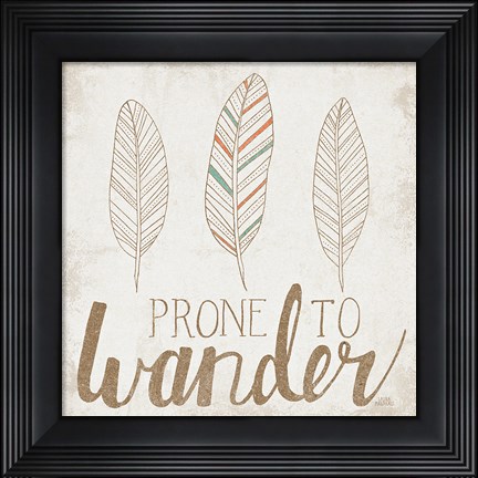 Framed Prone to Wander Beige Print