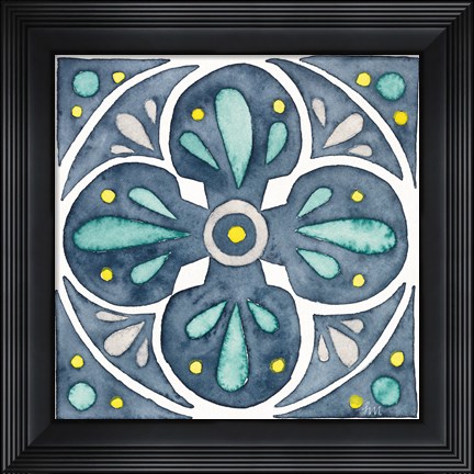 Framed Garden Getaway Tile VI Blue Print