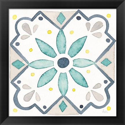 Framed Garden Getaway Tile V White Print