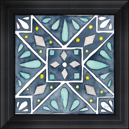 Framed Garden Getaway Tile IX Blue Print