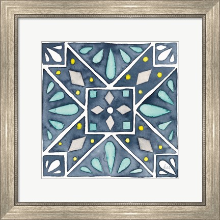 Framed Garden Getaway Tile IX Blue Print