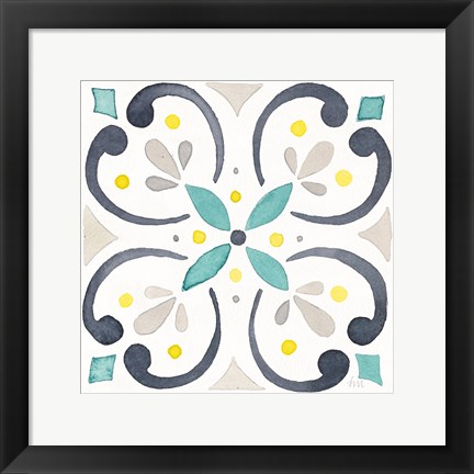 Framed Garden Getaway Tile IV White Print