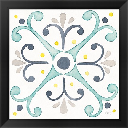 Framed Garden Getaway Tile III White Print
