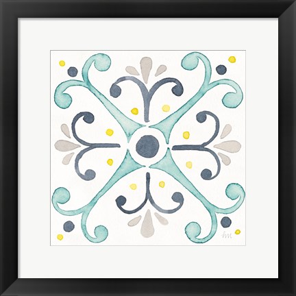 Framed Garden Getaway Tile III White Print