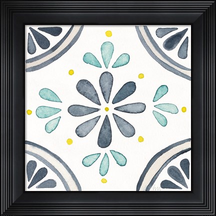 Framed Garden Getaway Tile I White Print