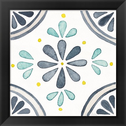 Framed Garden Getaway Tile I White Print