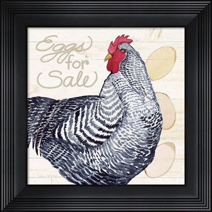 Framed Life on the Farm Chicken I Print