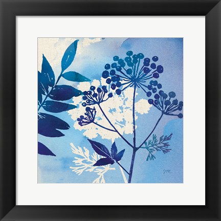 Framed Blue Sky Garden I Print