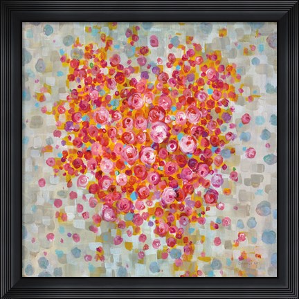 Framed Circle of Hearts Print