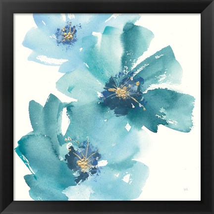 Framed Teal Cosmos IV Print