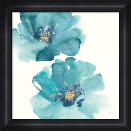 Framed Teal Cosmos III Print