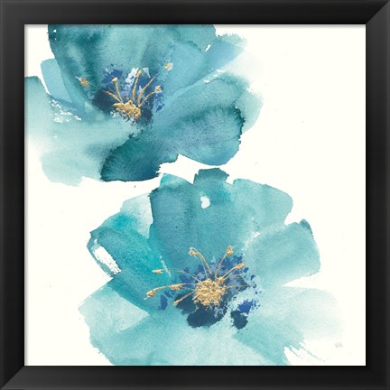 Framed Teal Cosmos III Print