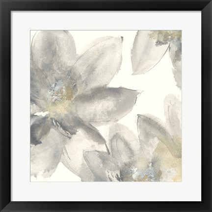 Framed Gray and Silver Flowers I Print