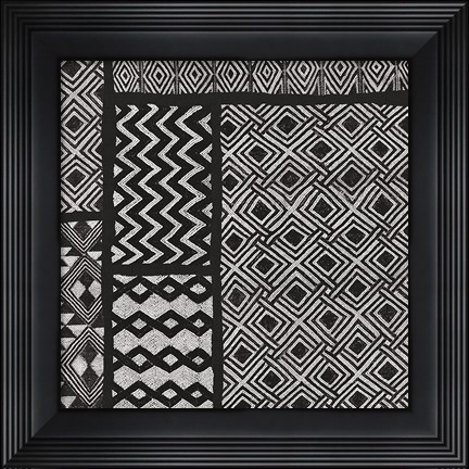 Framed Kuba Abstract I BW Print