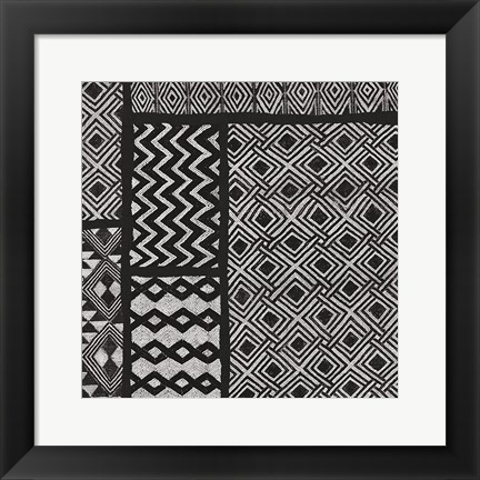 Framed Kuba Abstract I BW Print