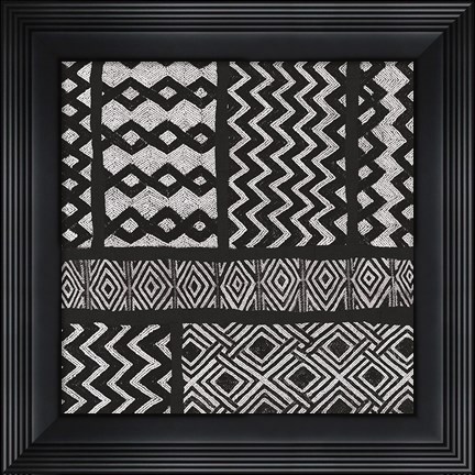 Framed Kuba Abstract III BW Print