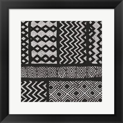 Framed Kuba Abstract III BW Print