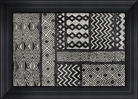 Framed Kuba Abstract BW Print