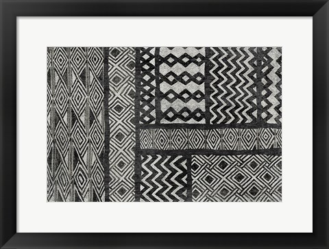 Framed Kuba Abstract BW Print