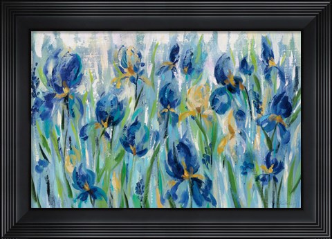 Framed Iris Flower Bed Print