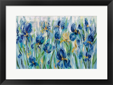 Framed Iris Flower Bed Print