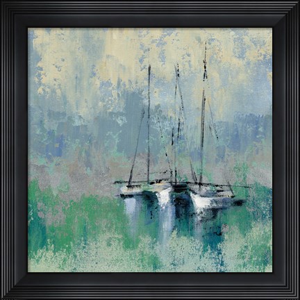 Framed Boats in the Harbor II Print