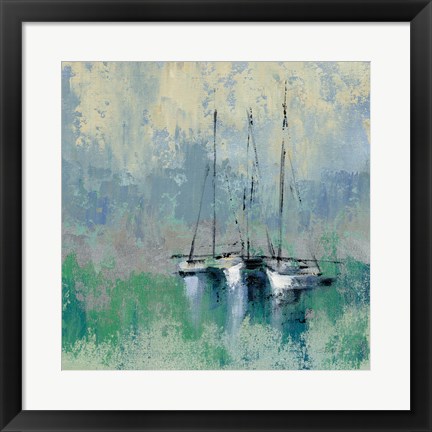 Framed Boats in the Harbor II Print