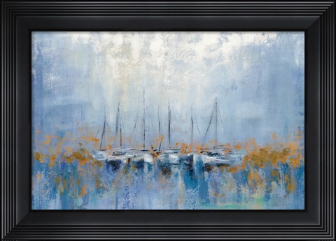 Framed Boats in the Harbor I Print