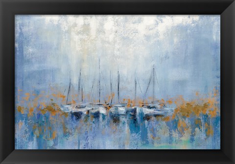 Framed Boats in the Harbor I Print