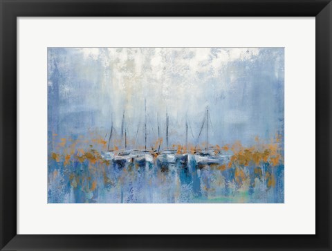 Framed Boats in the Harbor I Print