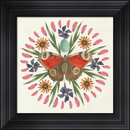 Framed Butterfly Mandala II Print