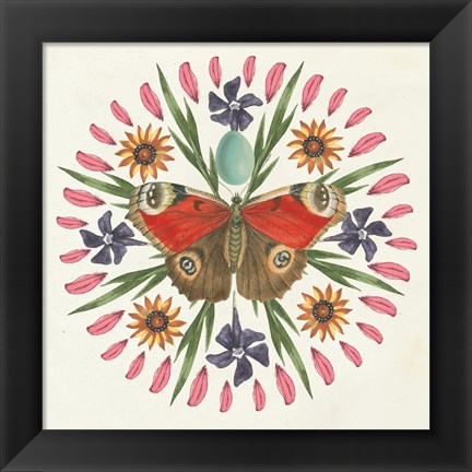 Framed Butterfly Mandala II Print