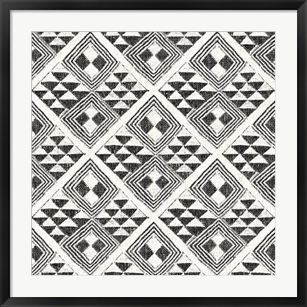 Framed African Wild Pattern II BW Print