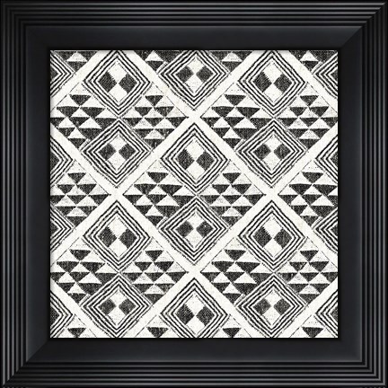 Framed African Wild Pattern II BW Print