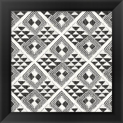 Framed African Wild Pattern II BW Print