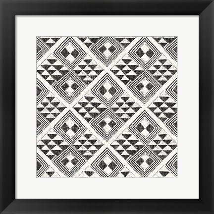 Framed African Wild Pattern II BW Print