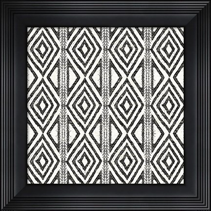 Framed African Wild Pattern III BW Print