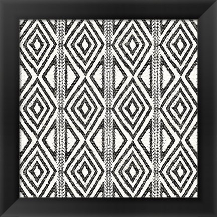 Framed African Wild Pattern III BW Print