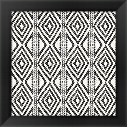 Framed African Wild Pattern III BW Print