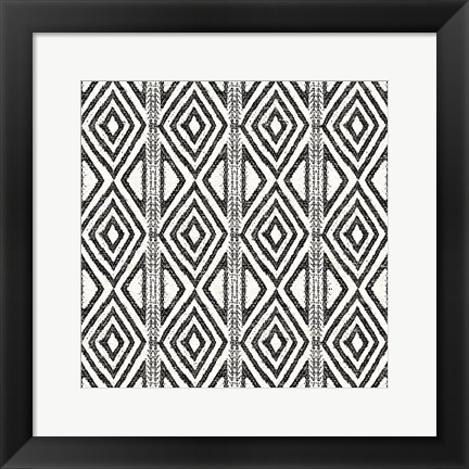 Framed African Wild Pattern III BW Print