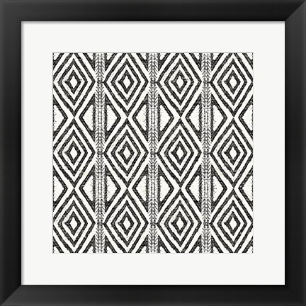 Framed African Wild Pattern III BW Print