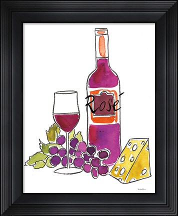 Framed Wine Time III Rose Print