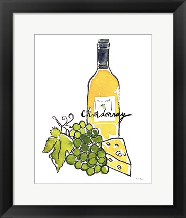 Framed Wine Time IV Chardonnay Print