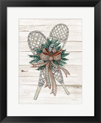 Framed Holiday Sports on Wood III Luxe Print