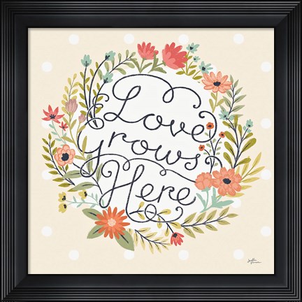 Framed Retro Garden III Print