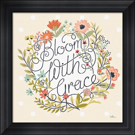 Framed Retro Garden IV Print