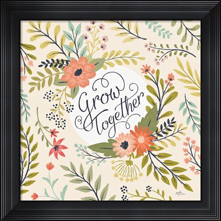 Framed Retro Garden V Print